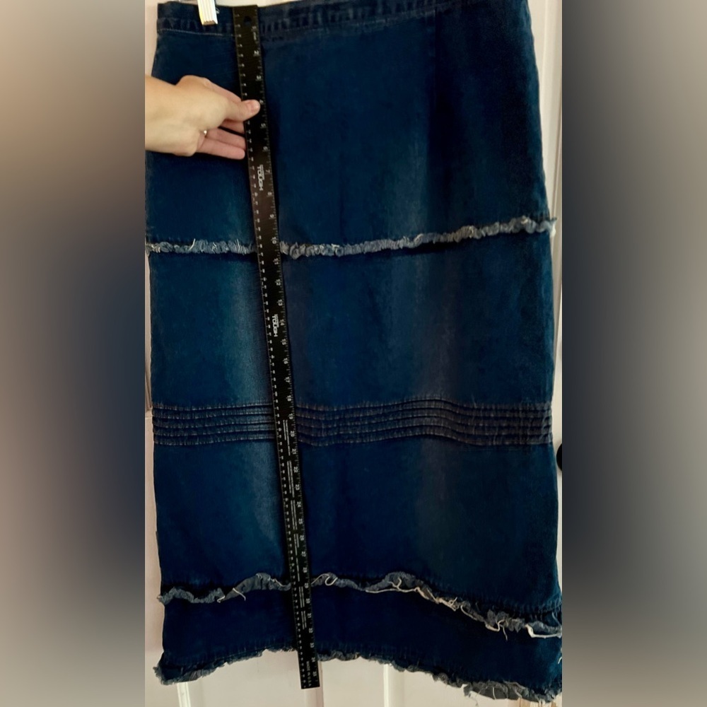 ME AND YOU Y2K Vintage 90’s Frayed Denim Skirt, Size L - Picture 6 of 7